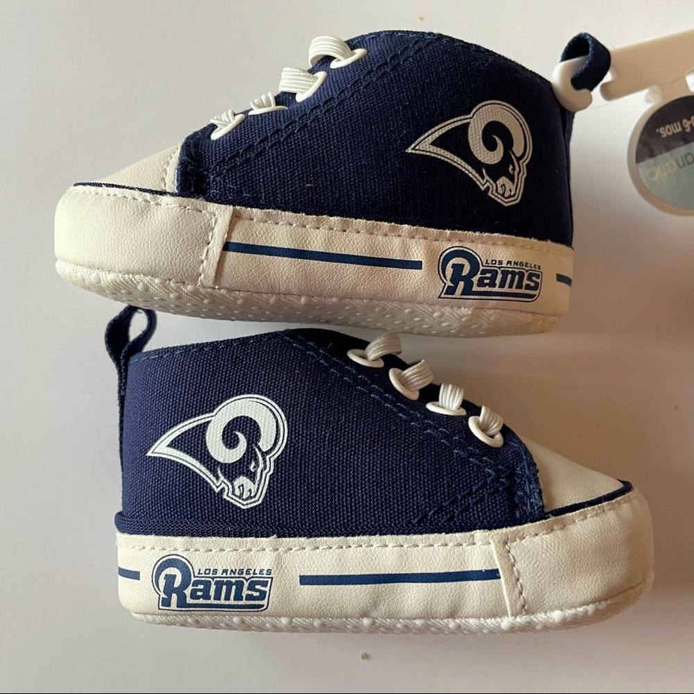 Los Angeles Rams Baby Shoes, NFL Pre-Walker High Tops Size 0-6 Months